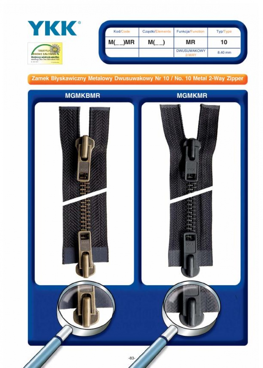No.10 Metal 2-Way Zipper